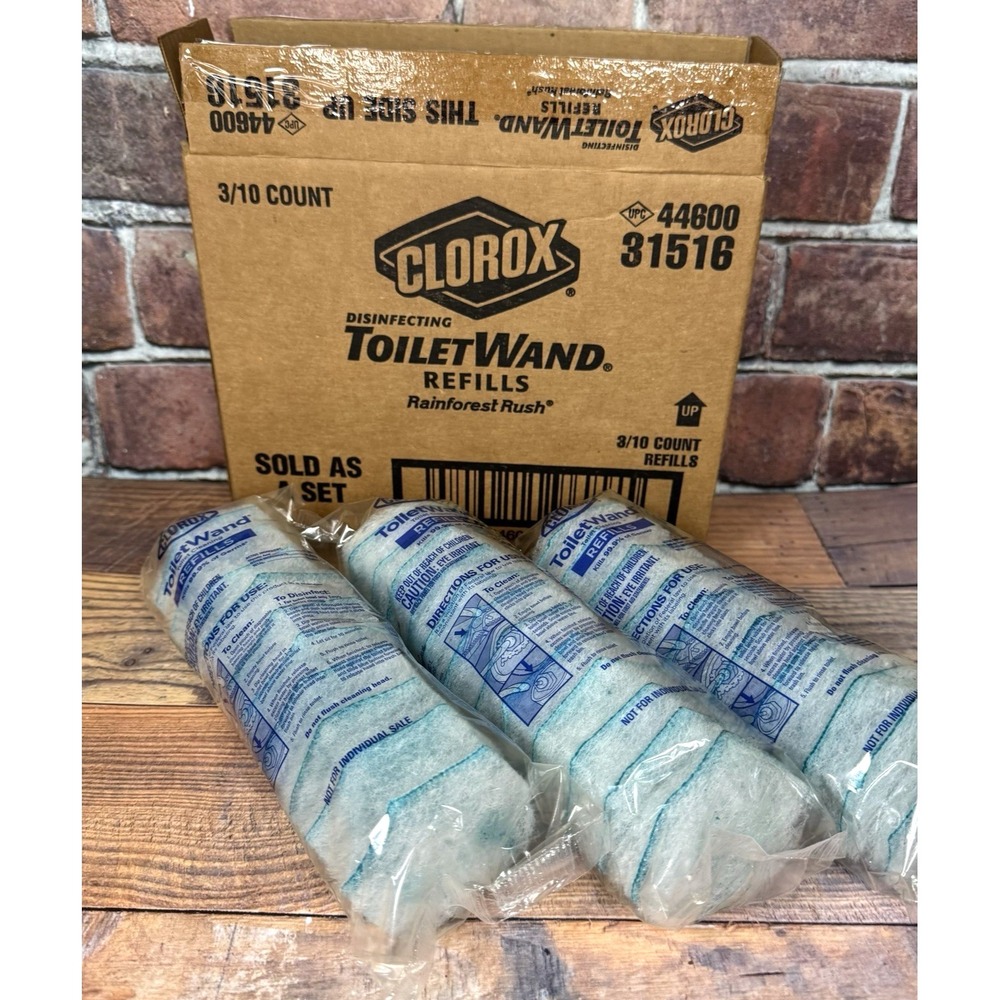 Genuine Clorox Toilet Wand Refills Disinfecting Disposable‎ NEW Sealed 3x10